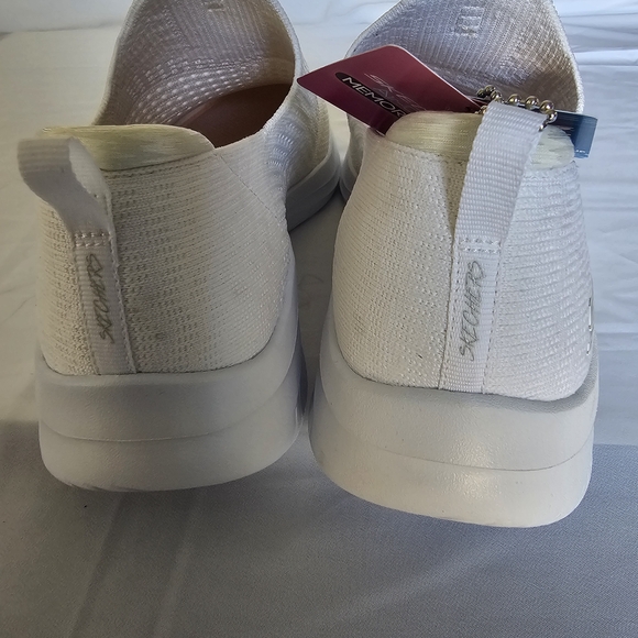 Skechers Women's White Slip-On Sneakers - Picture 7 of 16